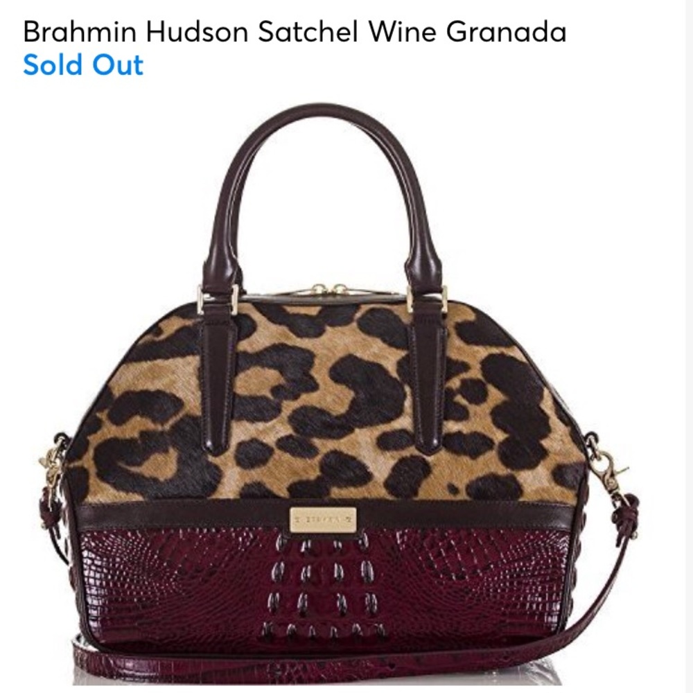 Authentic Brahmin Hudson Satchel Wine Granada